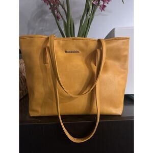 Montana West Orange/Yellow Leather Tote Bag With Stylish Interior